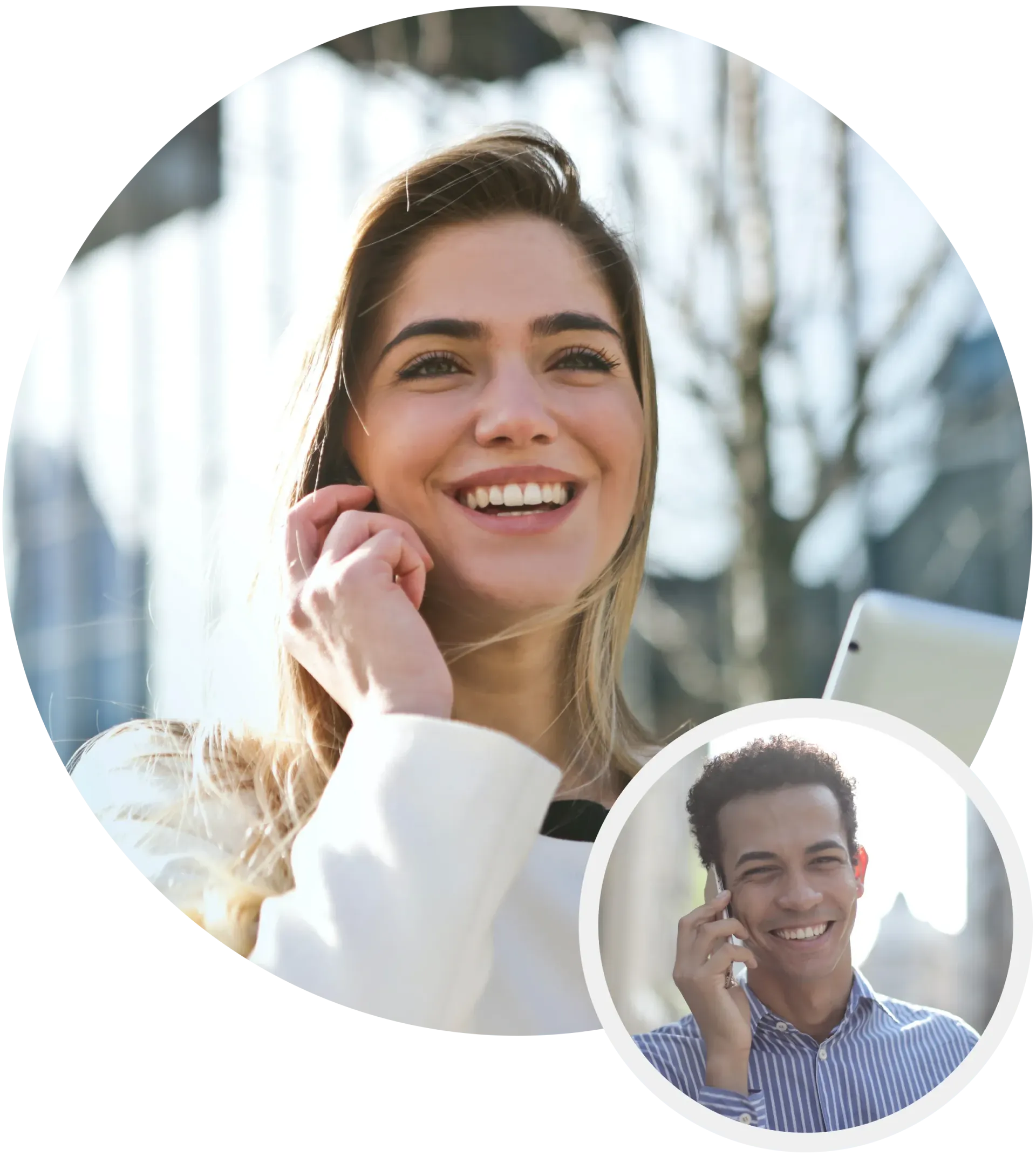 Ondernemer die zakelijk belt met een mobiele telefoon